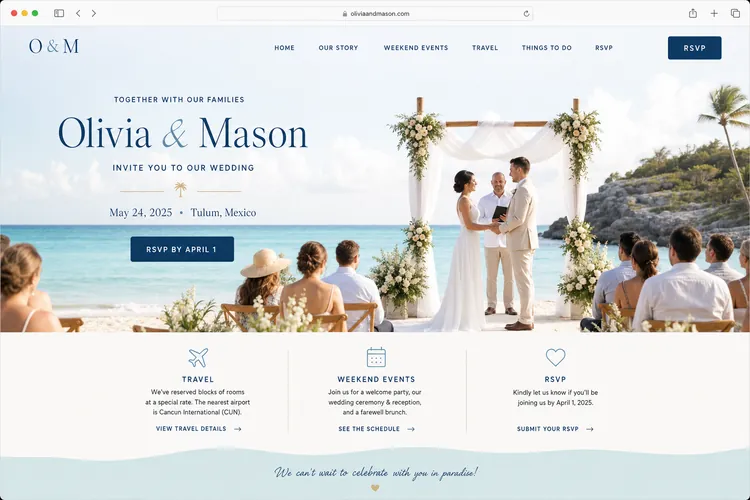 Coastal Mediterranean destination wedding venue