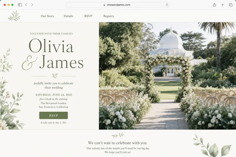 Garden ceremony arch with greenery and blush roses